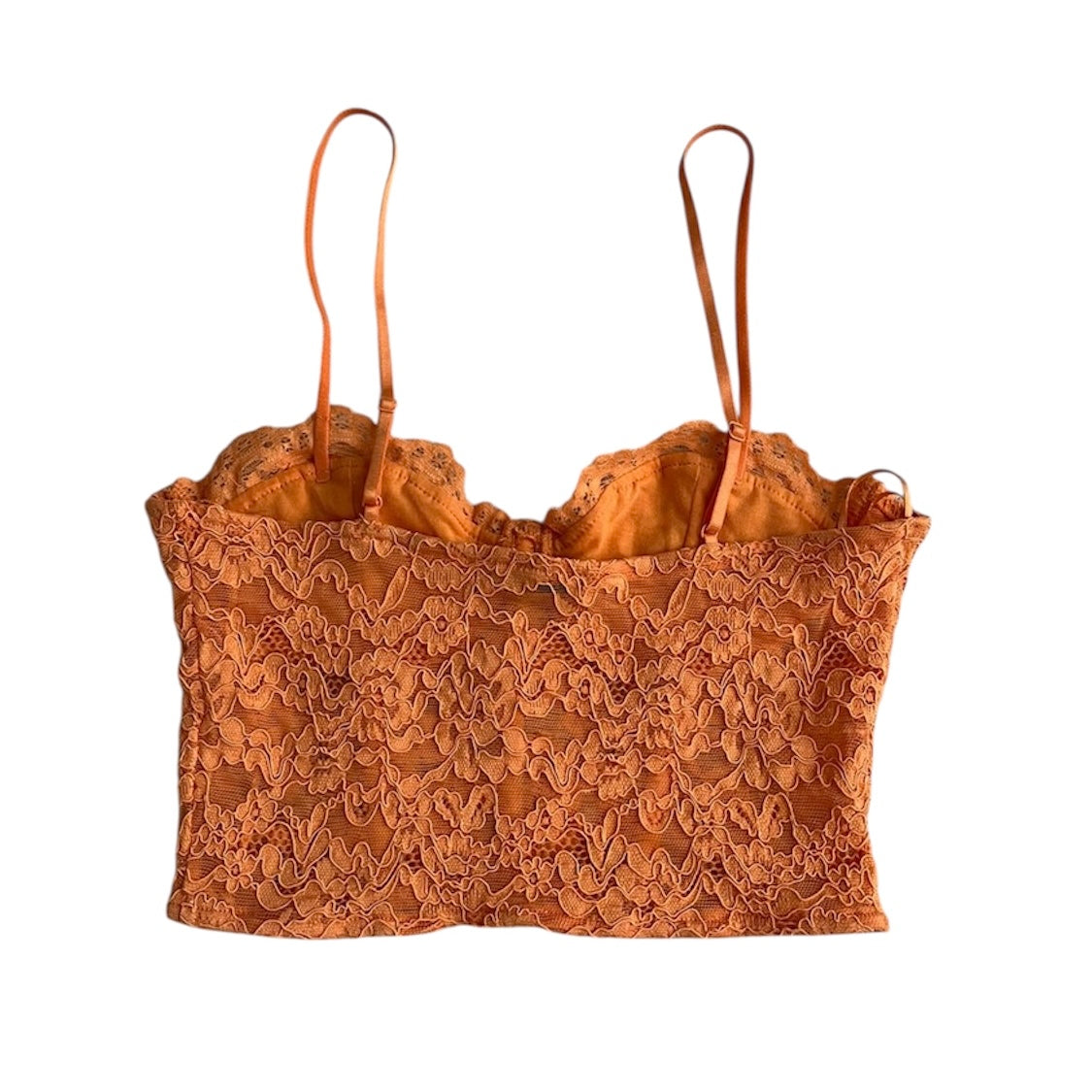 Top encaje corset naranja Zara - Talla S