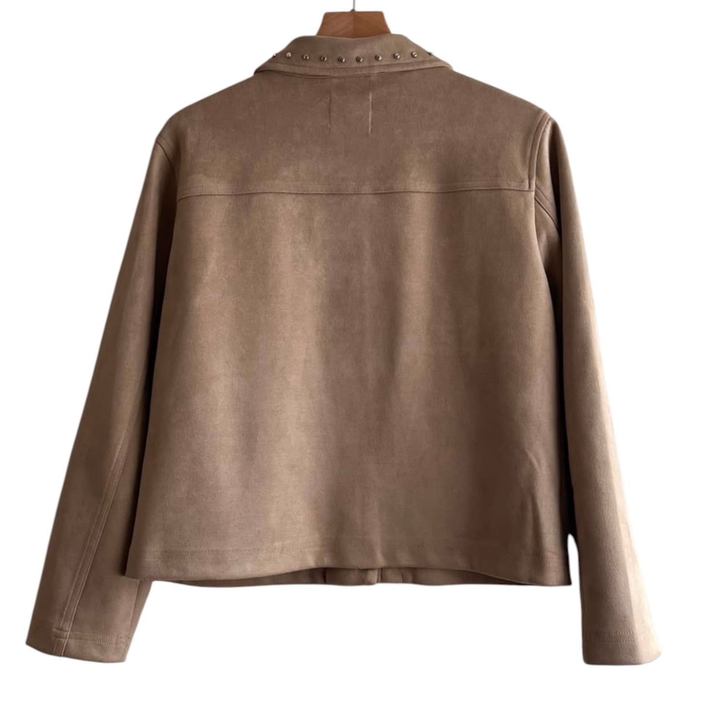 Casaca beige tachas cuello Elv - Talla S