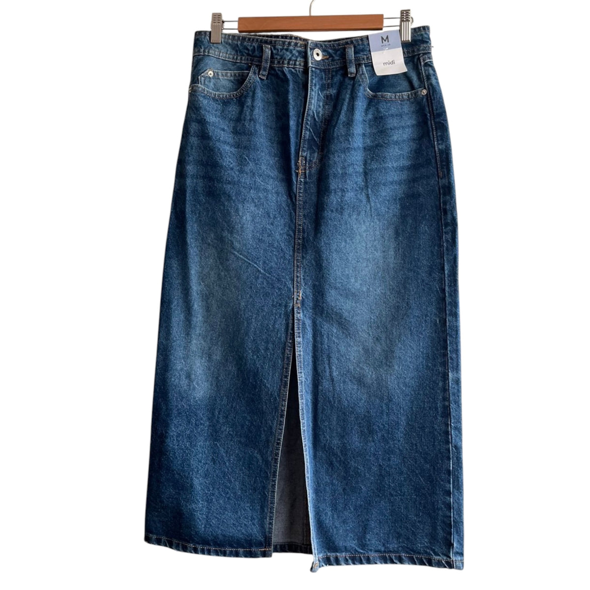 Falda larga de Jean azul oscuro nueva con etiqueta Lefties - Talla M