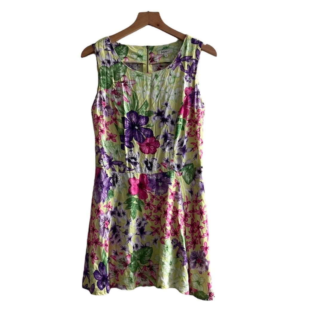 Vestido verde floreado Dejavú - Talla S