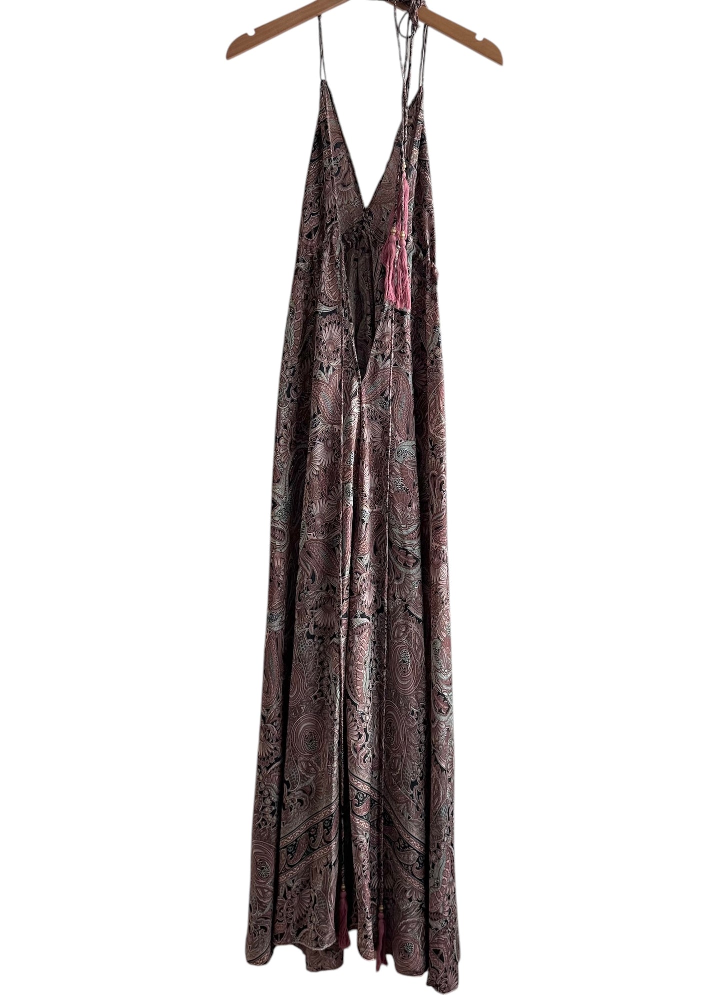 Vestido largo estampado rosado - Talla Standard