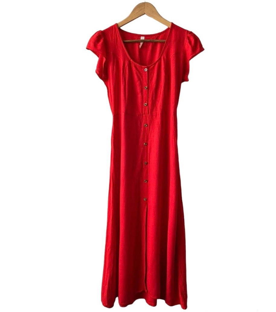 Vestido rojo largo - Talla L