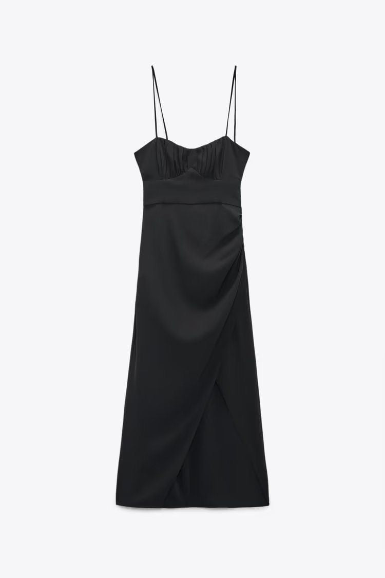 Vestido largo negro Zara - Talla S