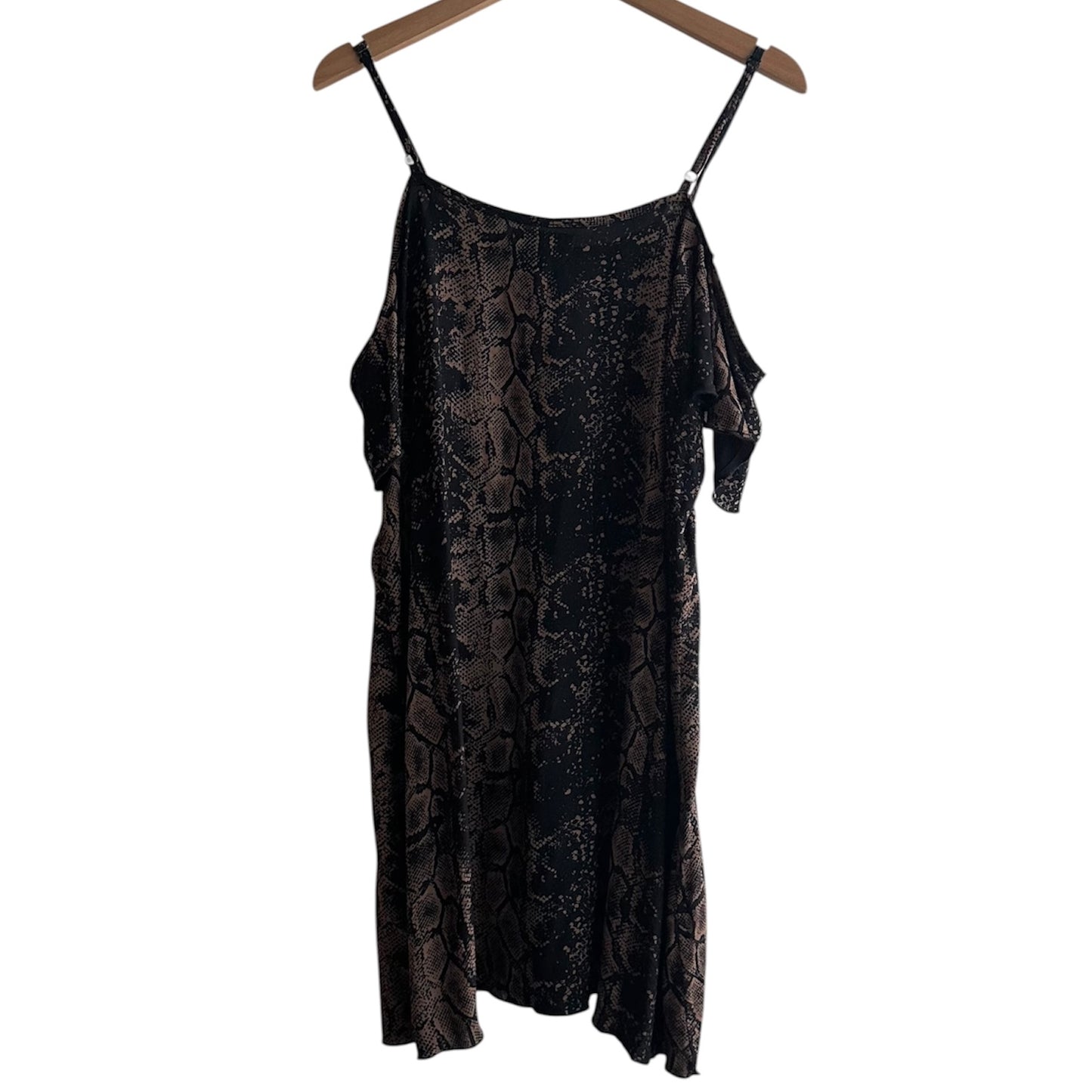 Vestido negro y marrón tipo animal print Bagus - Talla S