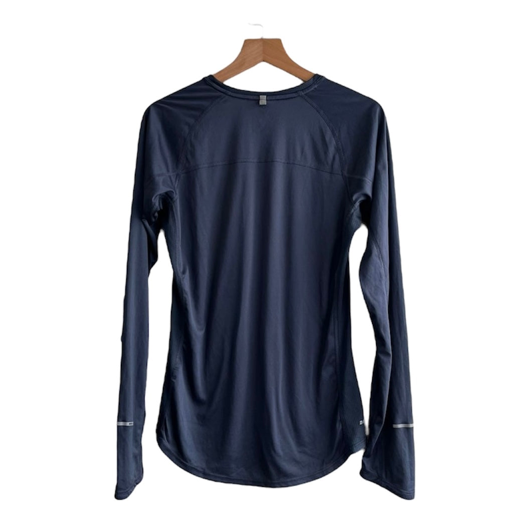Polo deporte manga larga azul acero Nike - Talla S