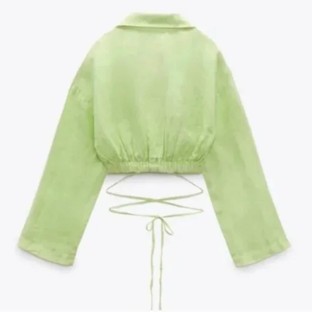 Blusa verde claro Zara - Talla XL