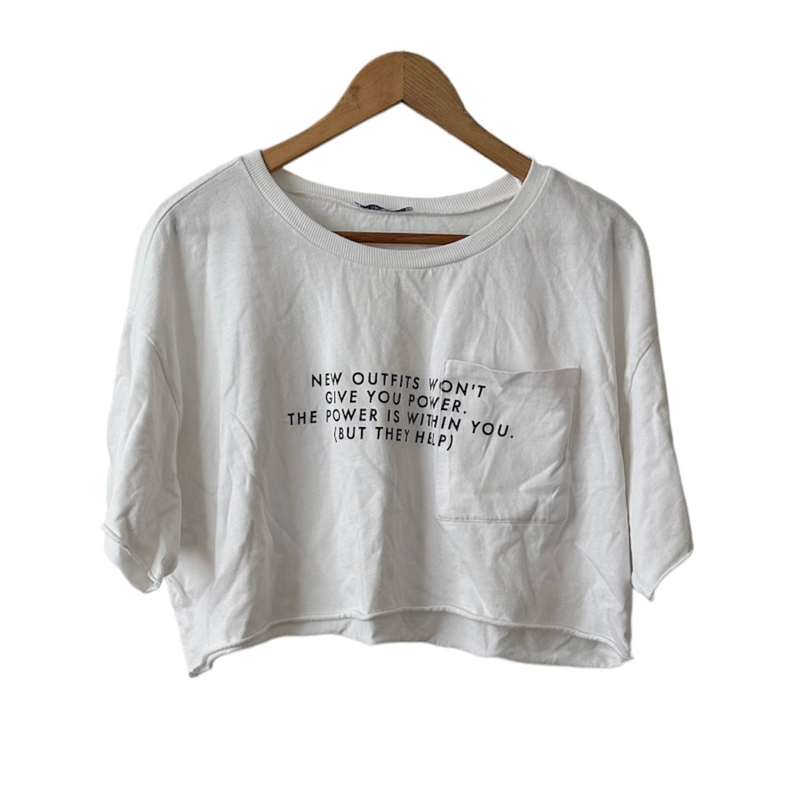 Polo blanco letras negras Zara - Talla S