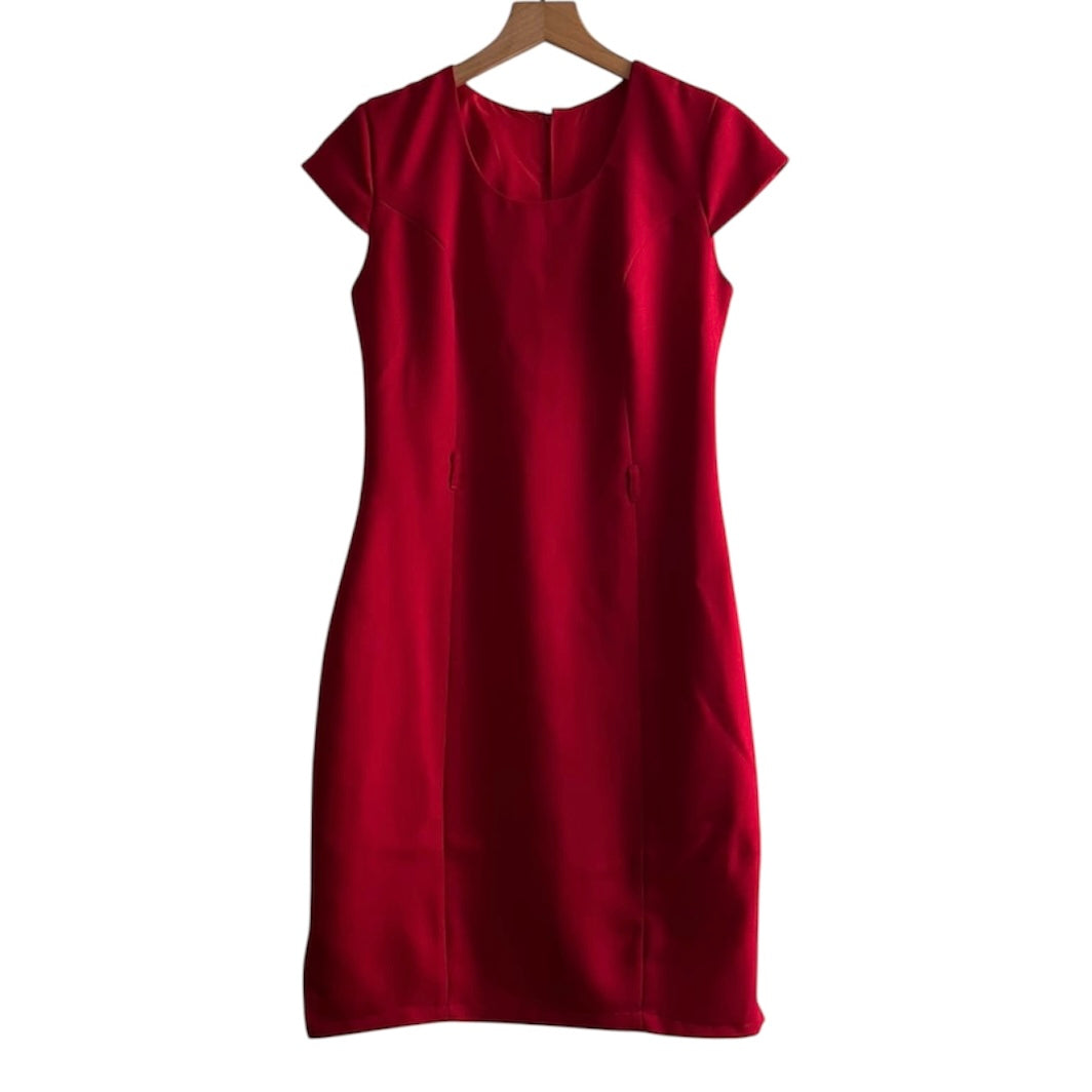 Vestido rojo manga corta - Talla S