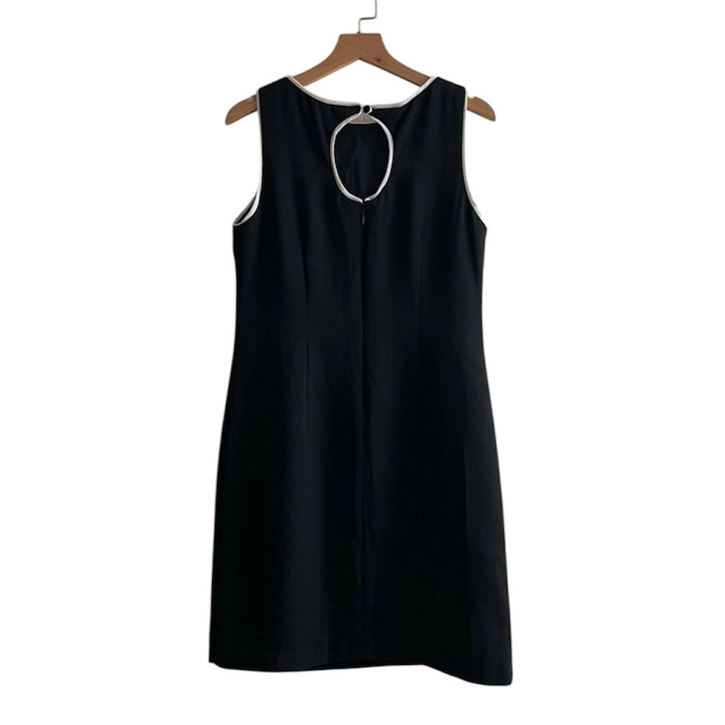 Vestido negro corto borde blanco - Talla S