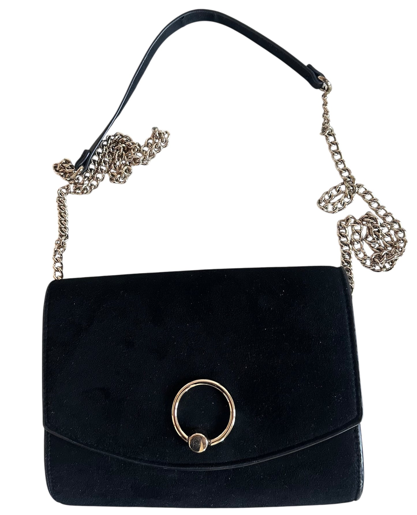 Cartera negra pequeña con asa de cadena H&M