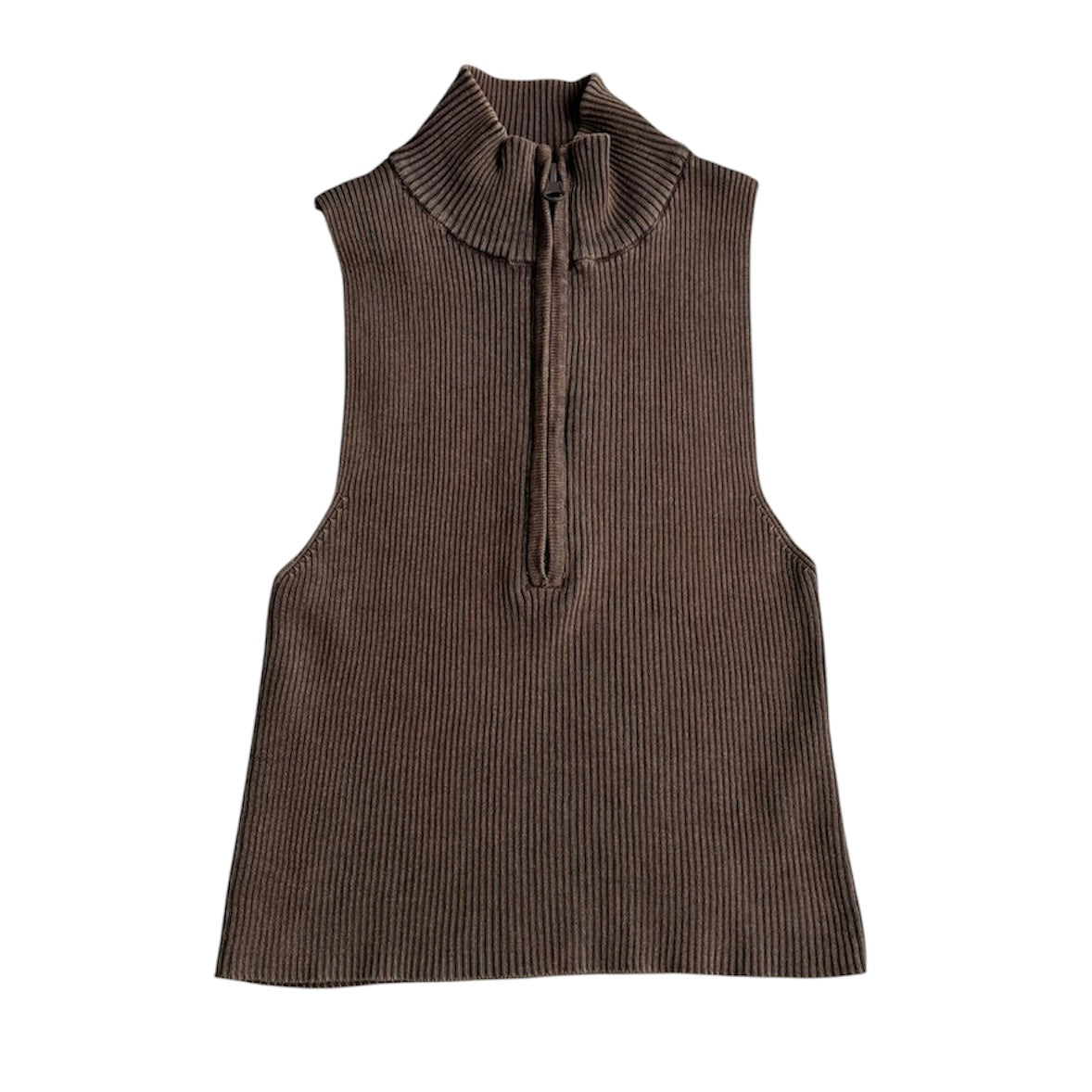 Polo cuello alto cierre marrón Stradivarius - Talla S