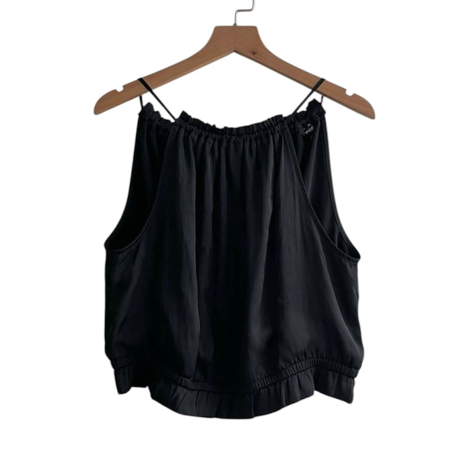 Blusa corta satin negra Express - Talla M