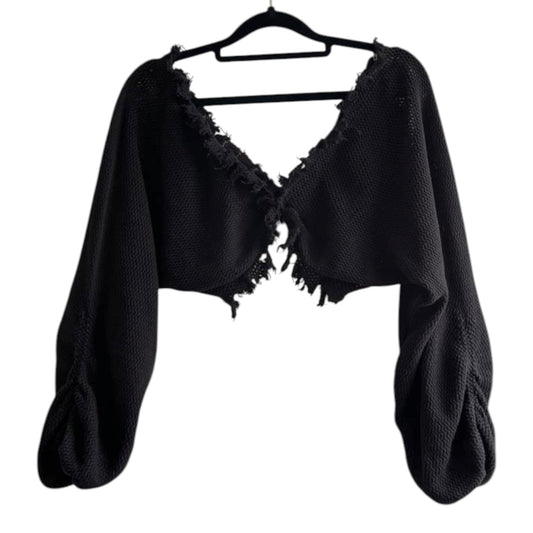 Top manga larga negro - Talla S