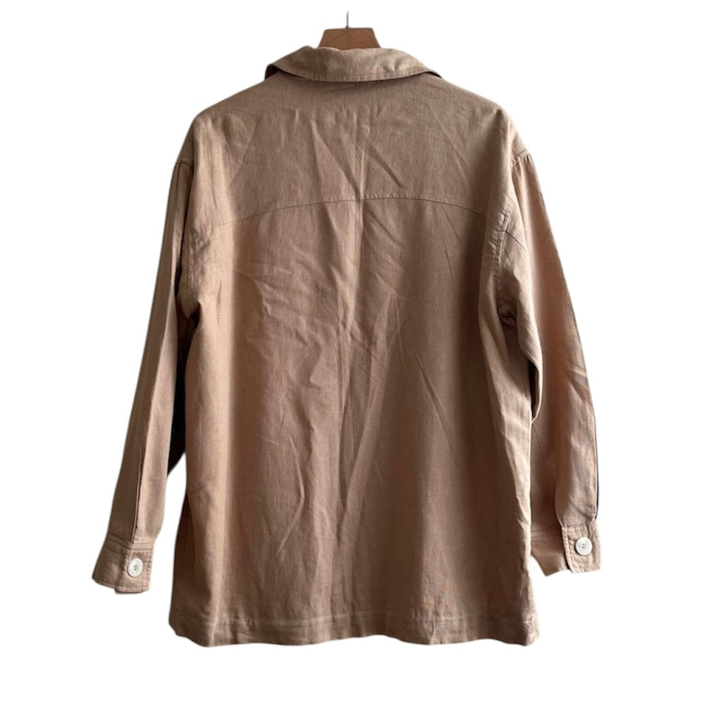 Camisa gruesa oversize beige Zara - Talla XS