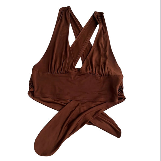 Top cruzado marrón Urban Outfitters - Talla S