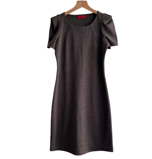 Vestido manga corta marrón - Talla XS