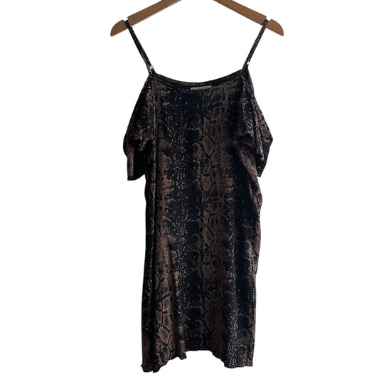 Vestido negro y marrón tipo animal print Bagus - Talla S