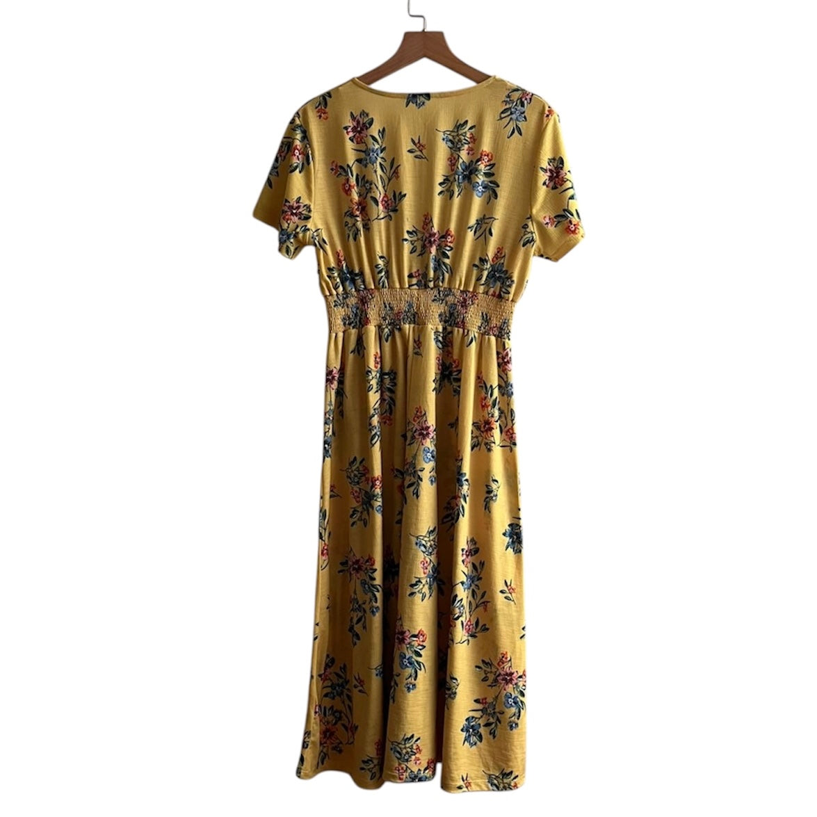 Vestido amarillo con flores Pull & Bear - Talla M