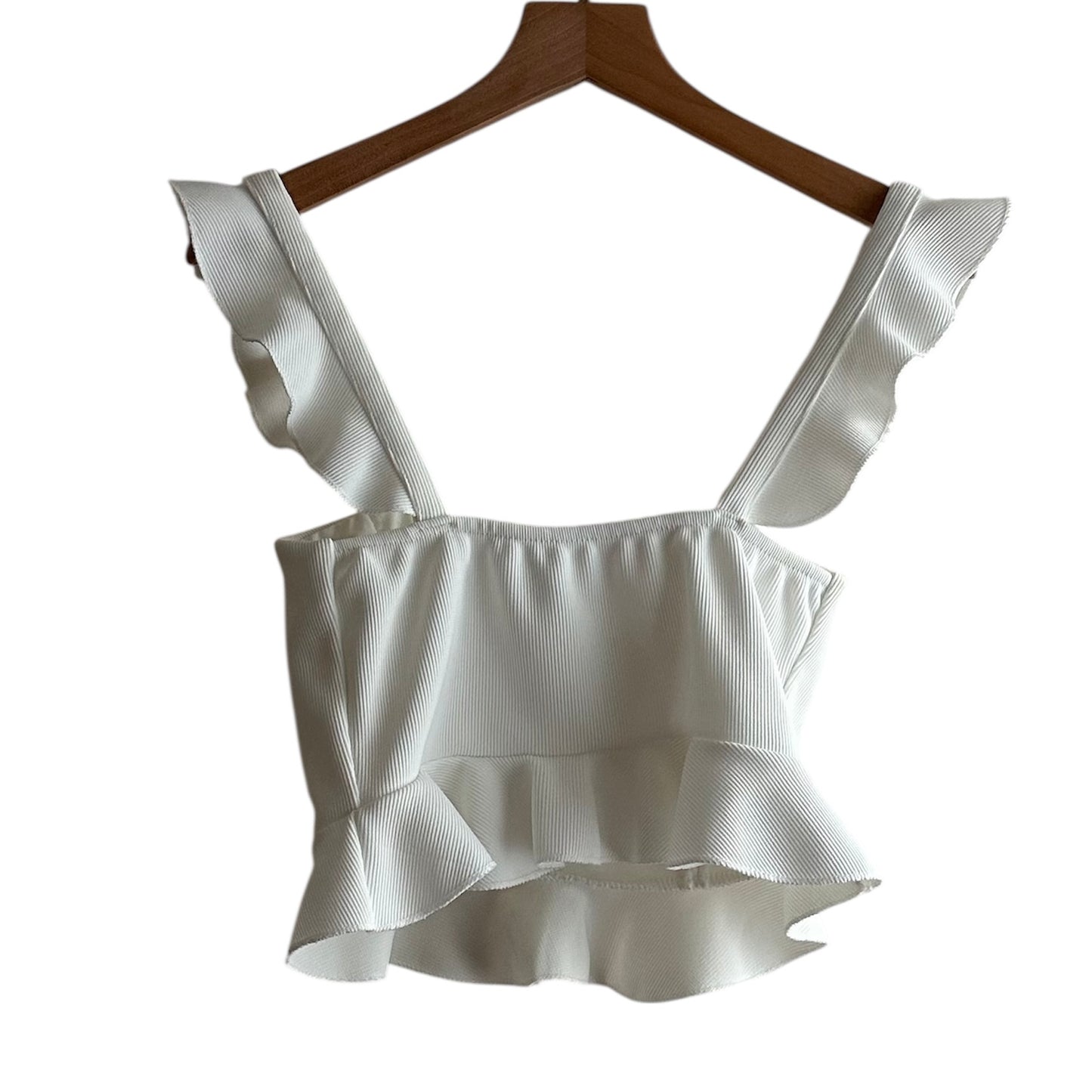 Blusa blanca volantes - Talla S
