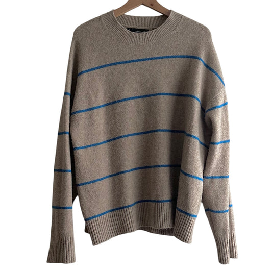 Chompa beige rayas azules Mango - Talla M
