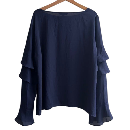 Blusa gasa manga larga azul Banana Republic - Talla L