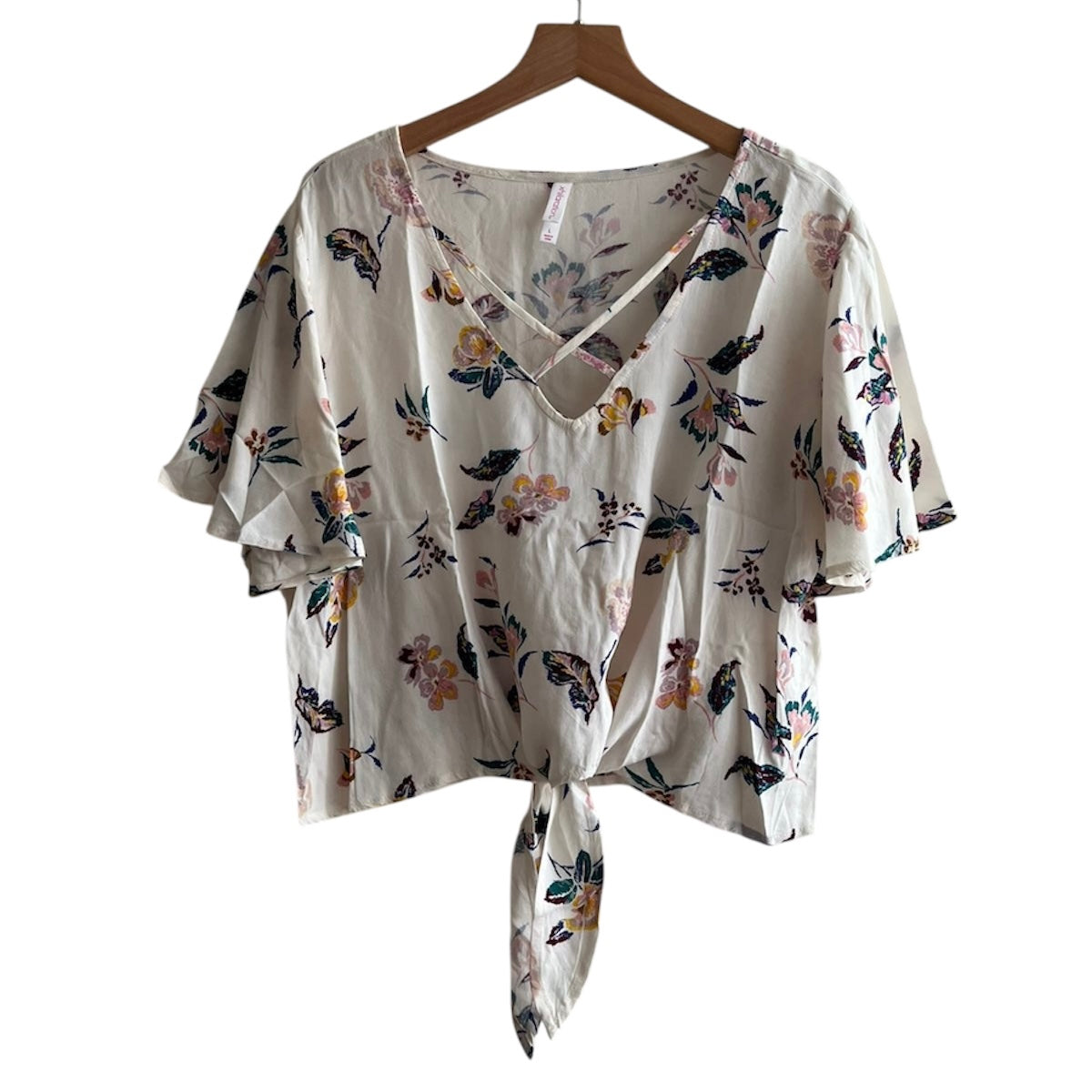 Blusa blanca flores - Talla L