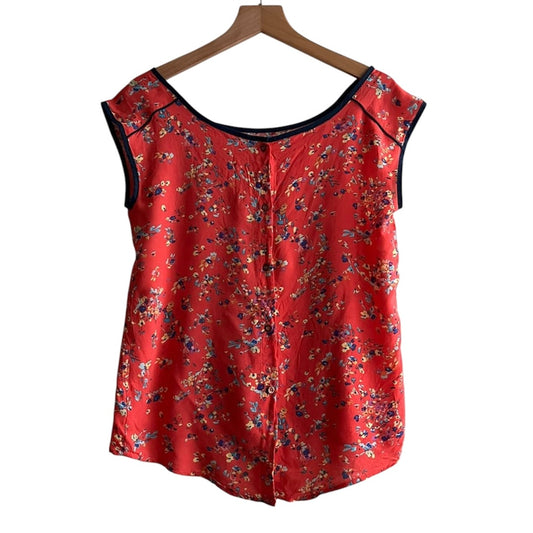 Blusa roja flores - Talla M