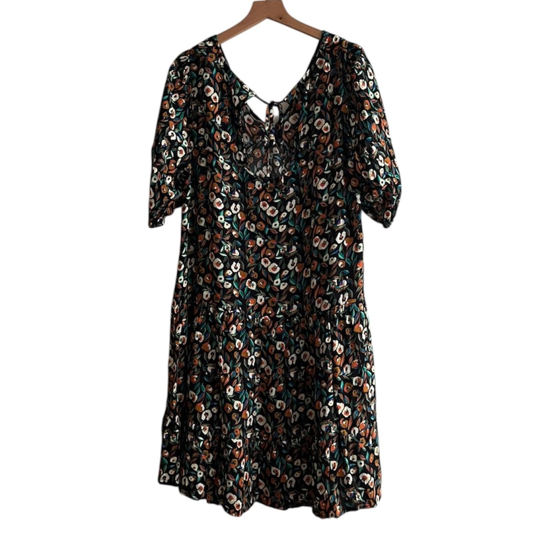 Vestido negro flores Basement - Talla XL