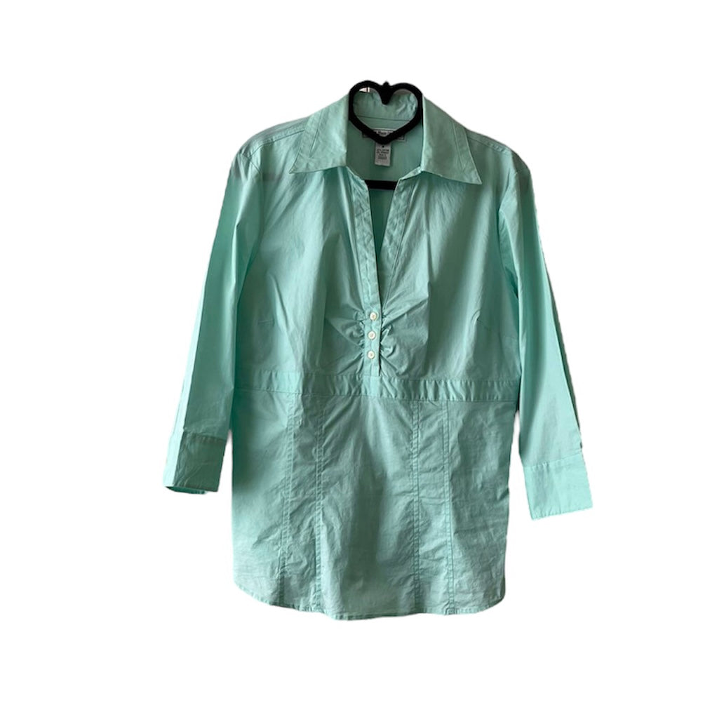 Blusa manga larga verde agua - Talla M