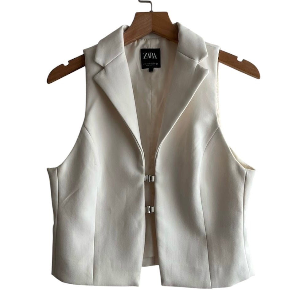 Blusa chaleco blanco Zara - Talla S