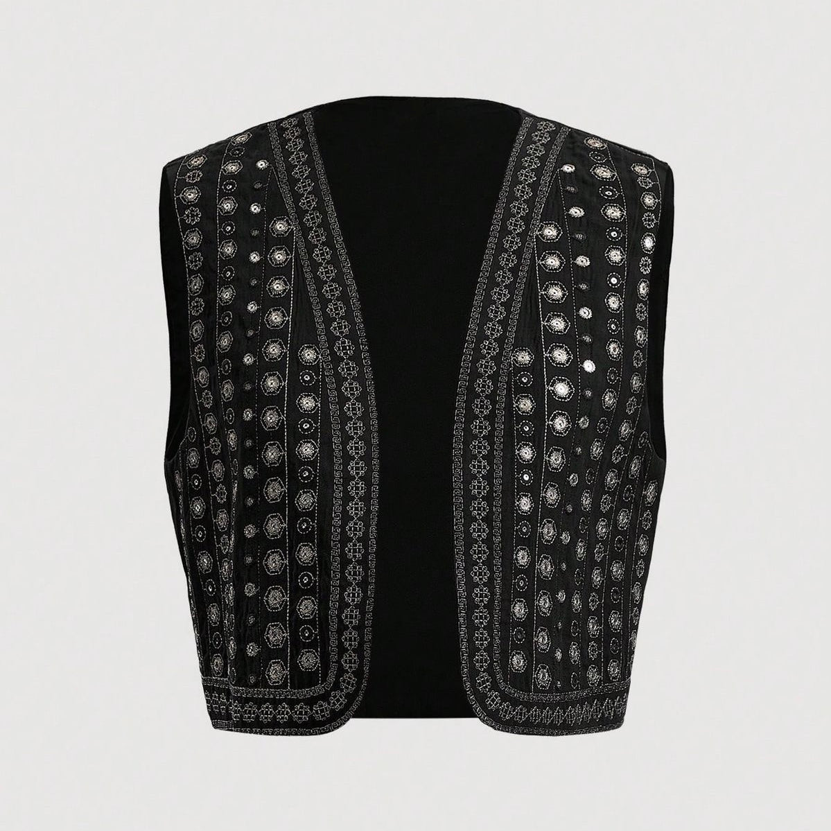 Chaleco negro bordado - Talla M