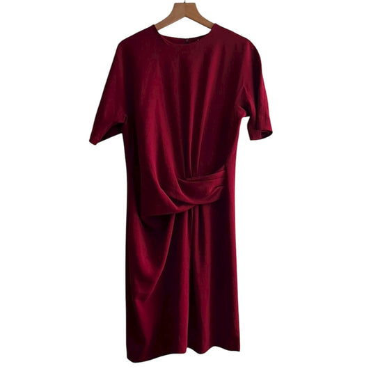 Vestido manga corta burdeos - Talla M