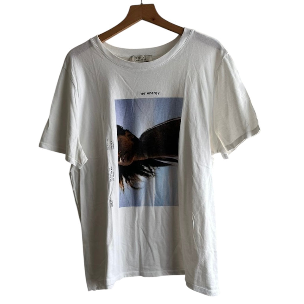 Polo blanco con estampado Forever 21 - Talla L