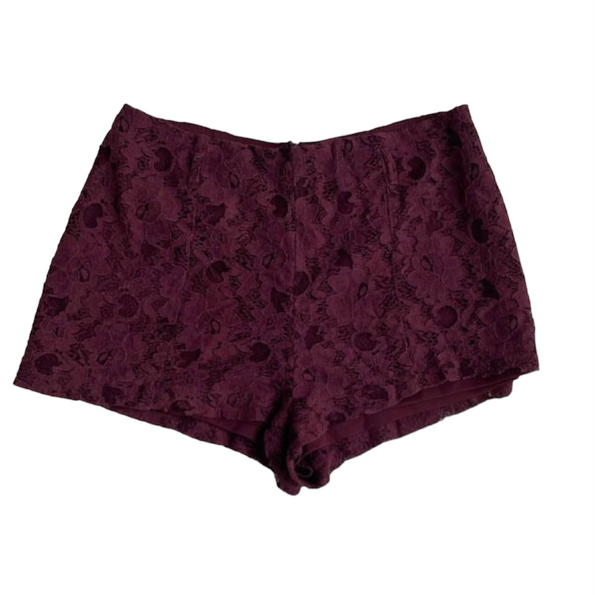 Short guinda encaje - Talla S