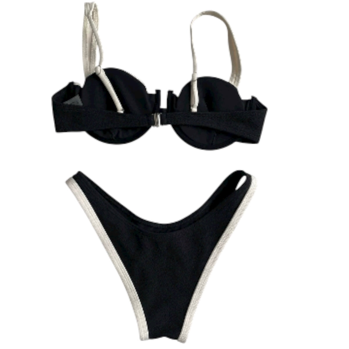 Bikini negro y blanco - Talla L