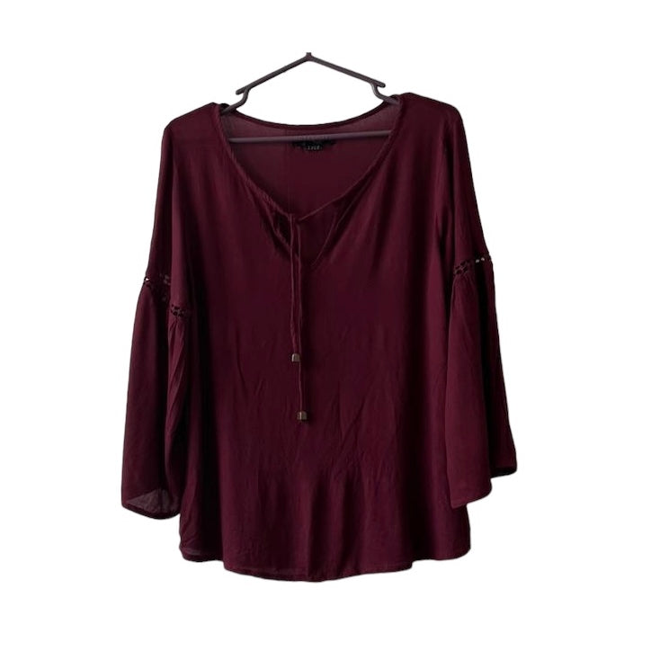 Blusa guinda manga 3/4 Marquis - Talla S