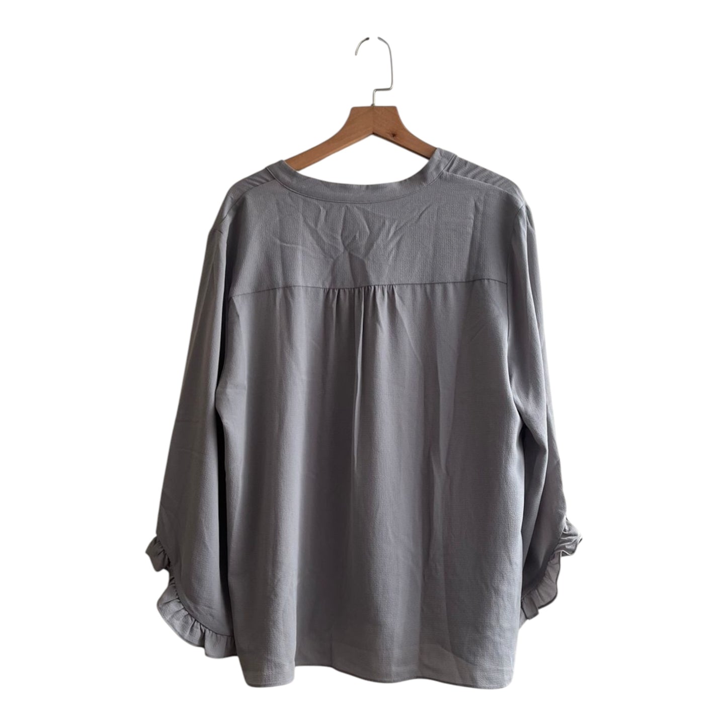 Blusa gasa manga larga gris Banana Republic- Talla L