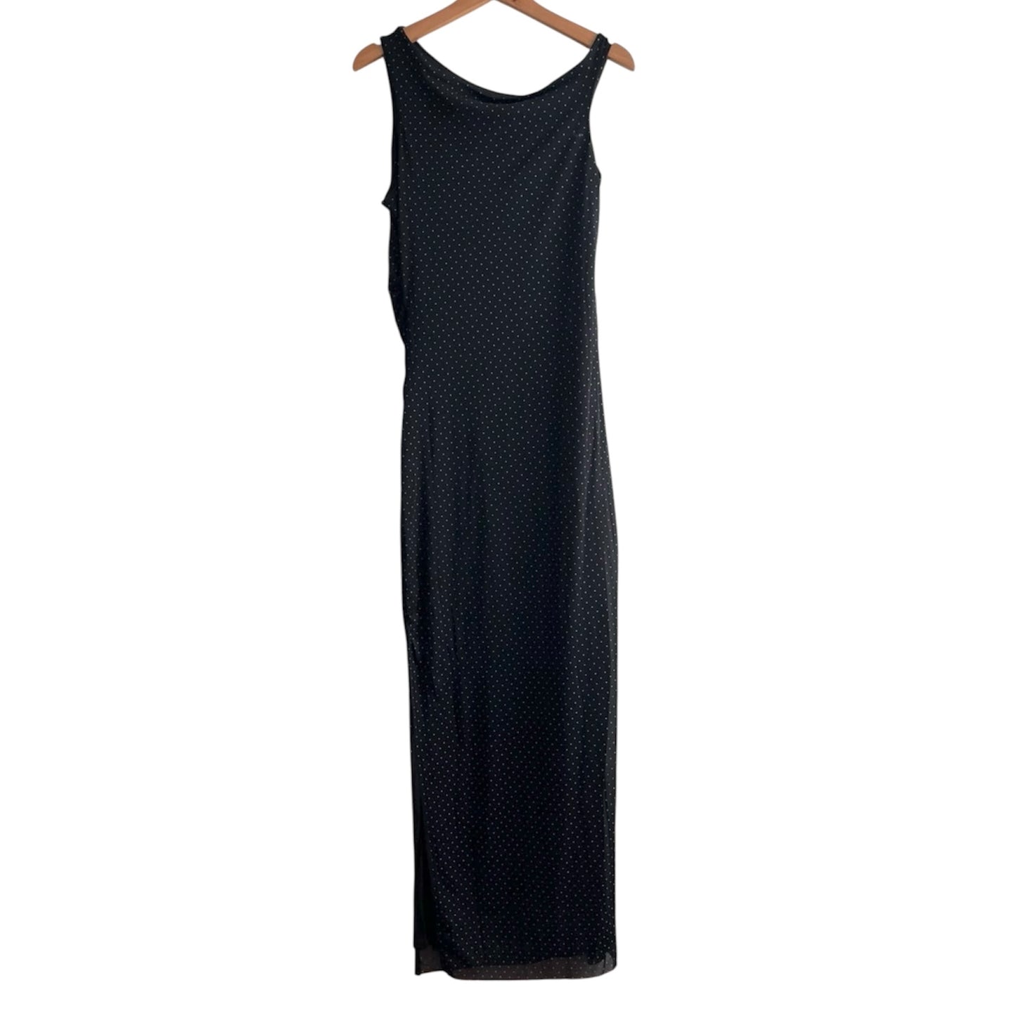 Vestido largo negro polka dots Stradivarius- Talla S