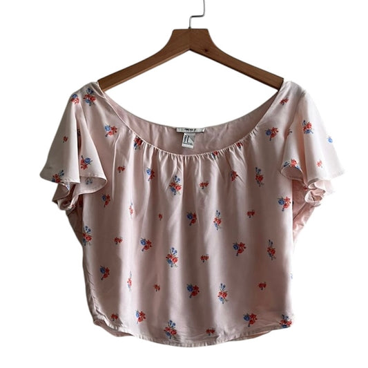 Blusa rosada con flores Forever 21 - Talla M