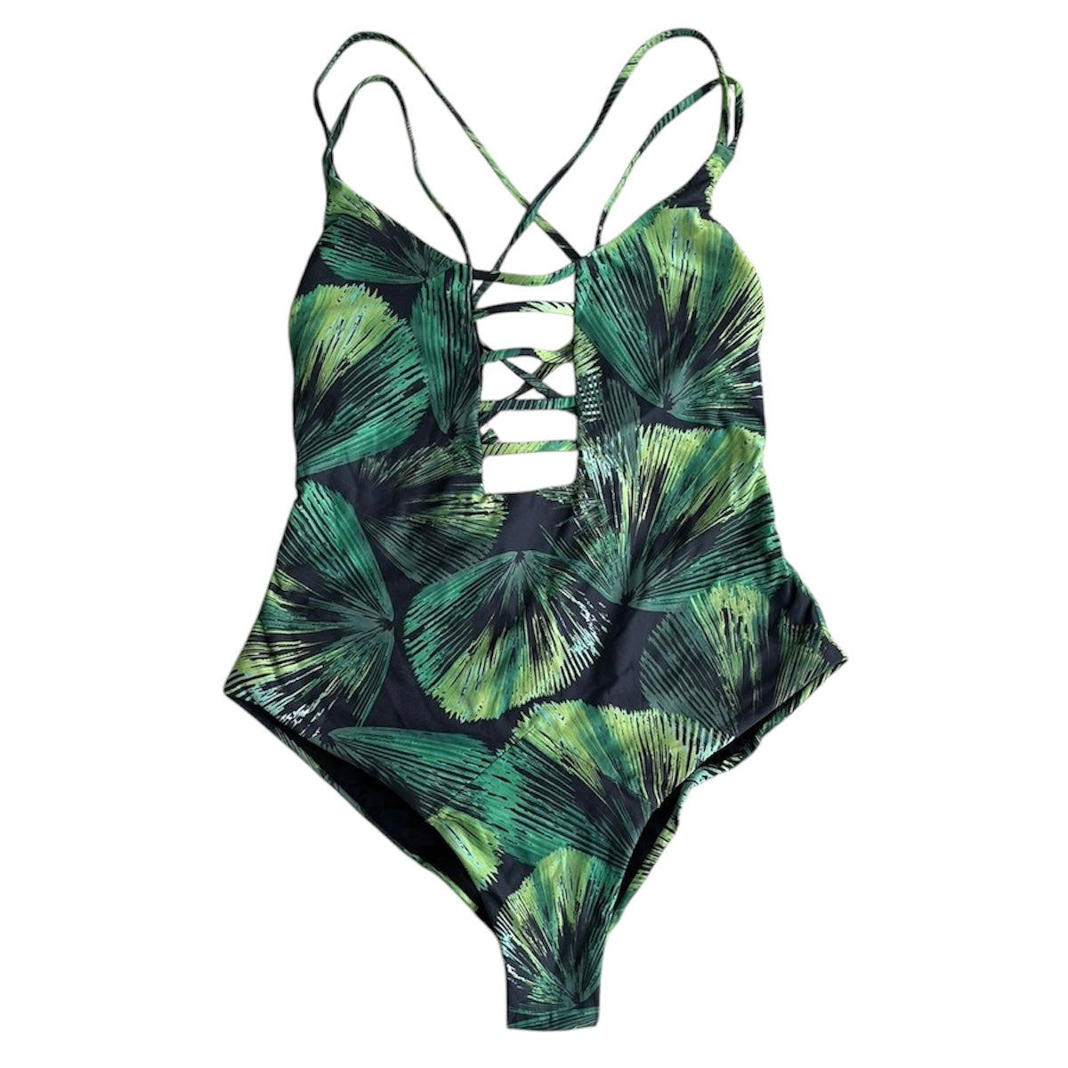 Ropa de baño entera verde hojas Toque de sol - Talla M