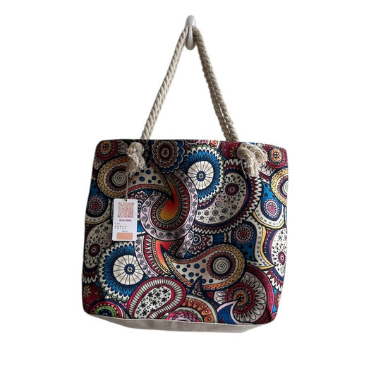 Bolso estampado con etiqueta