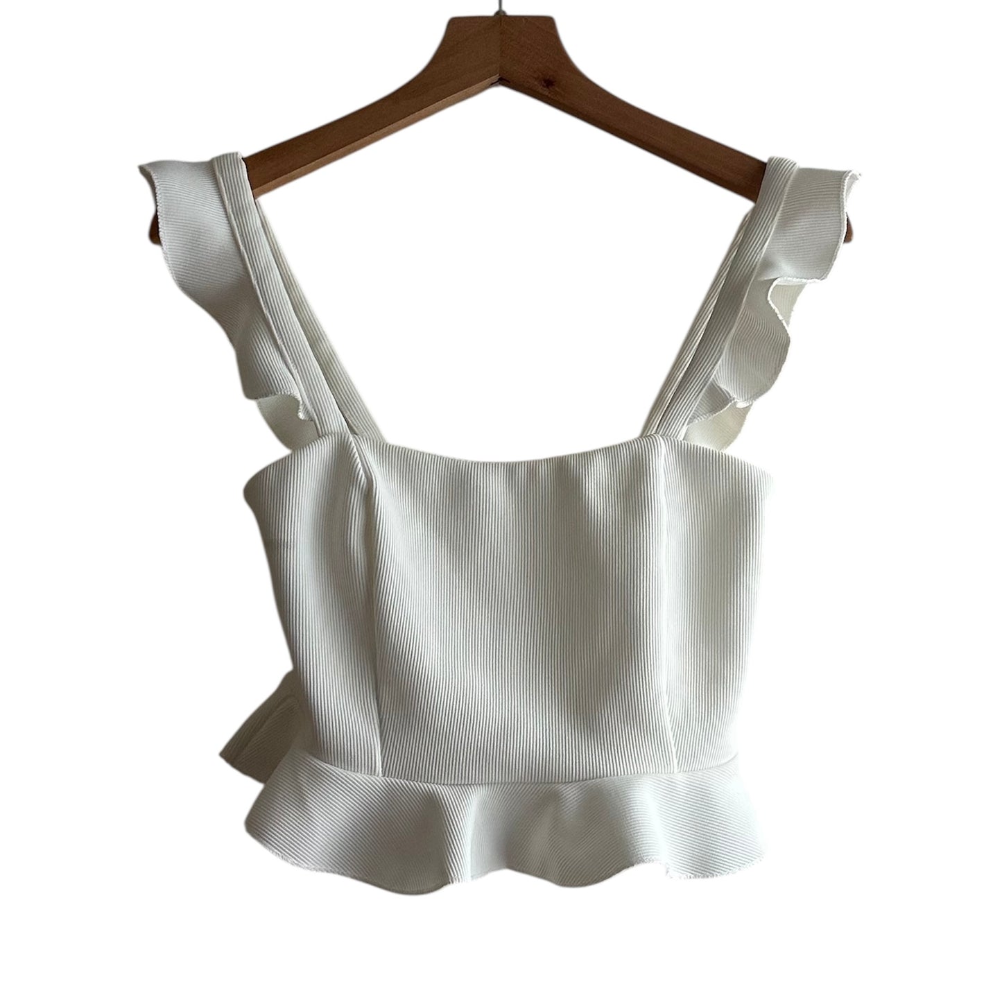 Blusa blanca volantes - Talla S