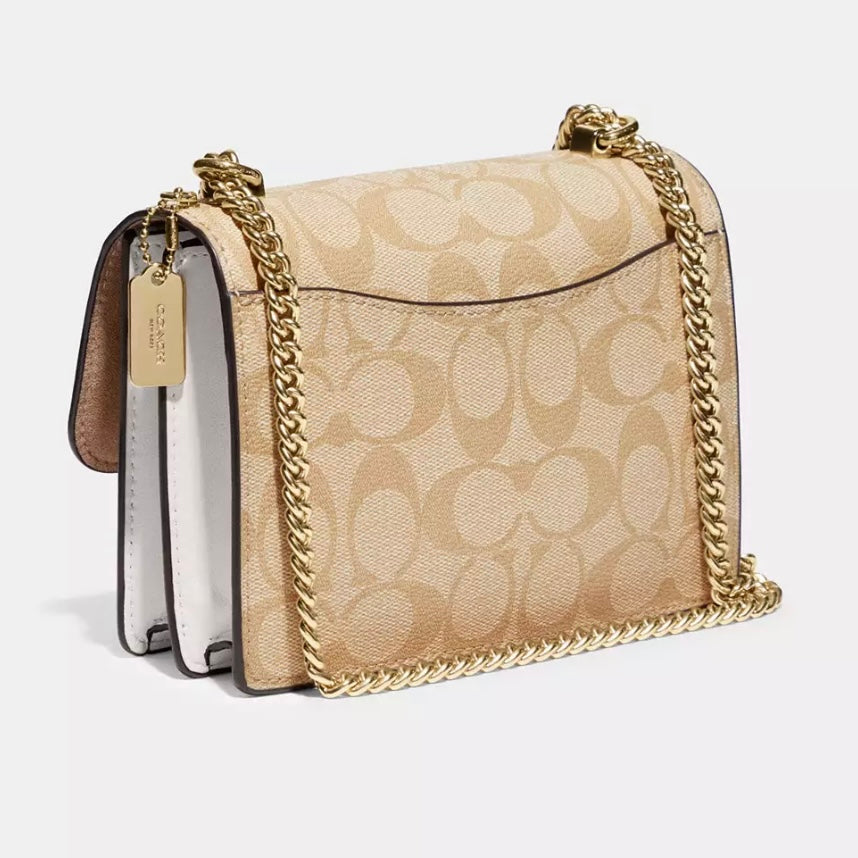 Cartera beige de cuero coach