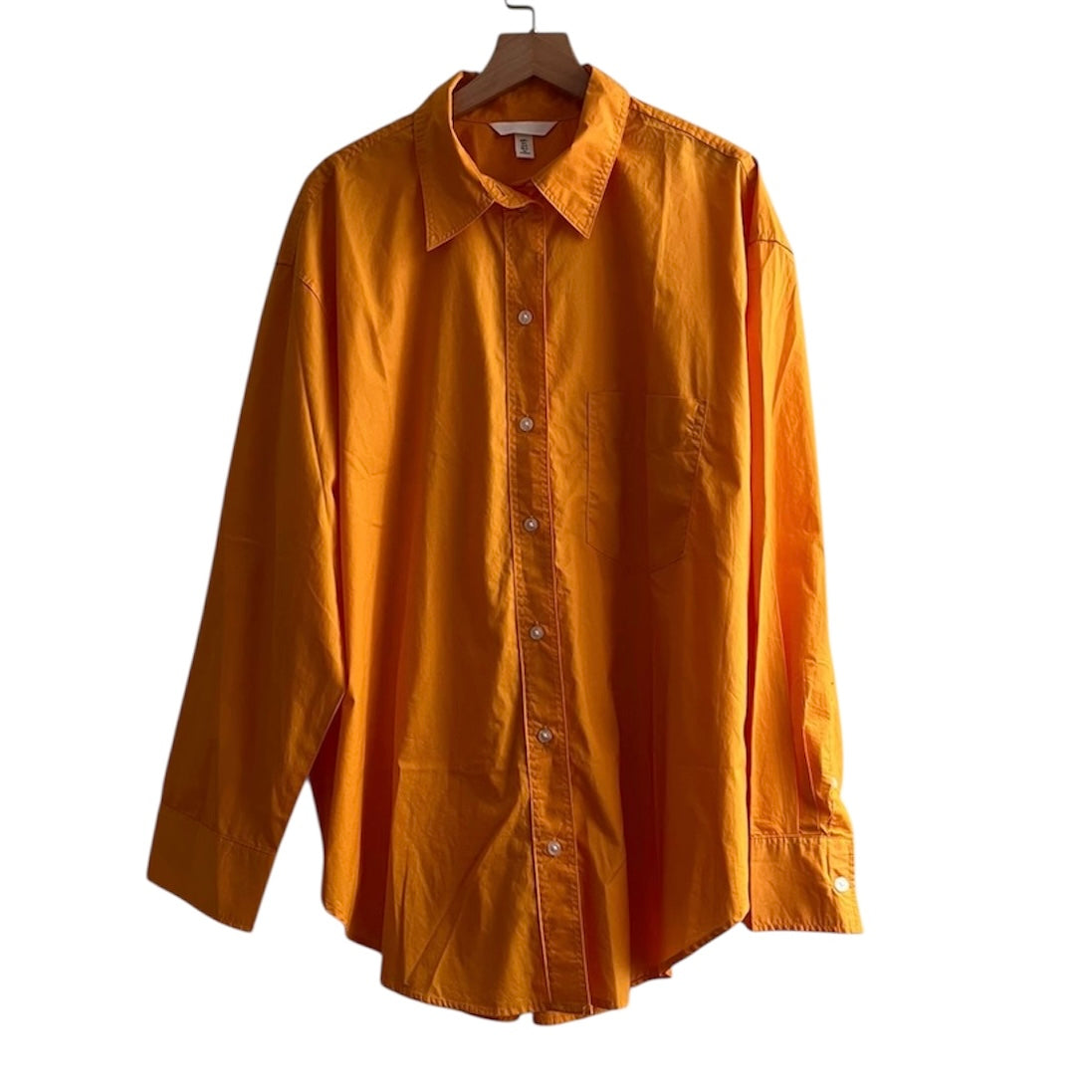 Camisa manga larga naranja H&M - Talla L