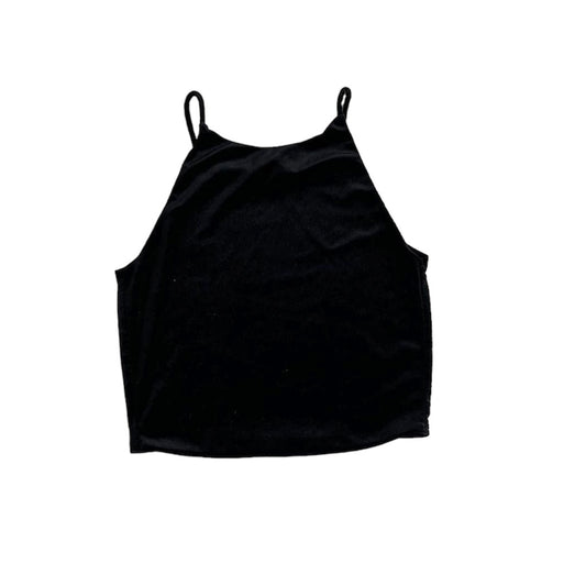 Top negro terciopelo halter Stradivarius - Talla S