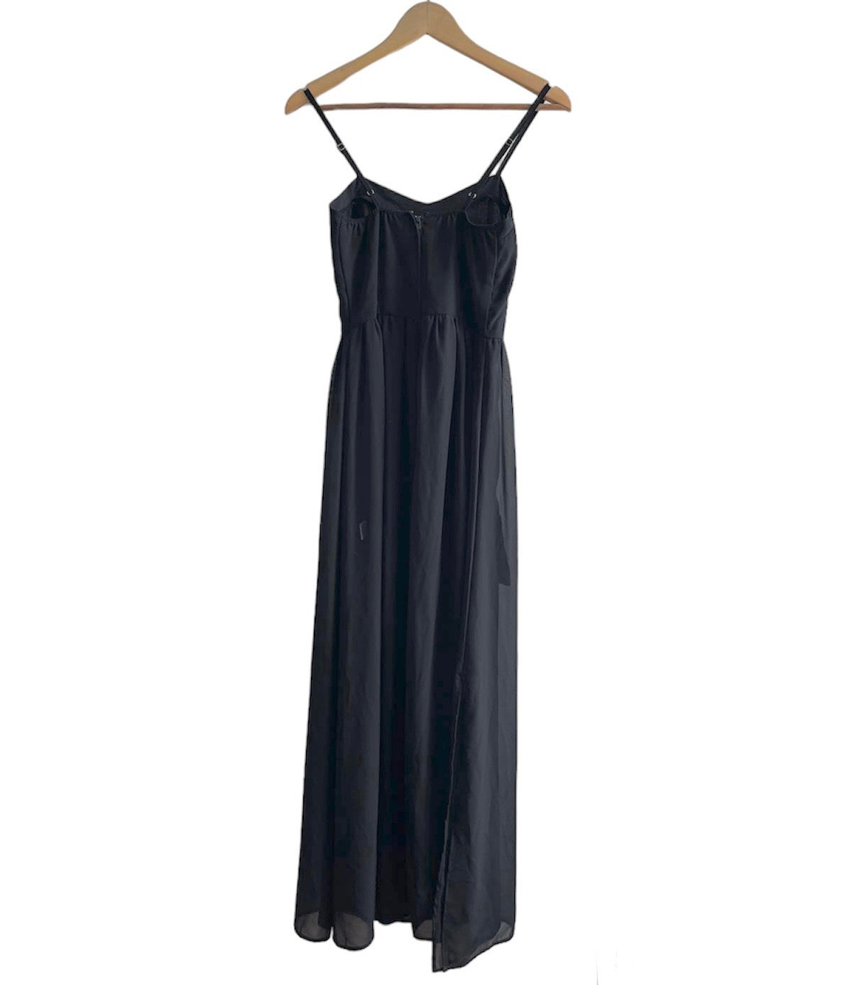 Vestido negro largo tiras 1550 - Talla S