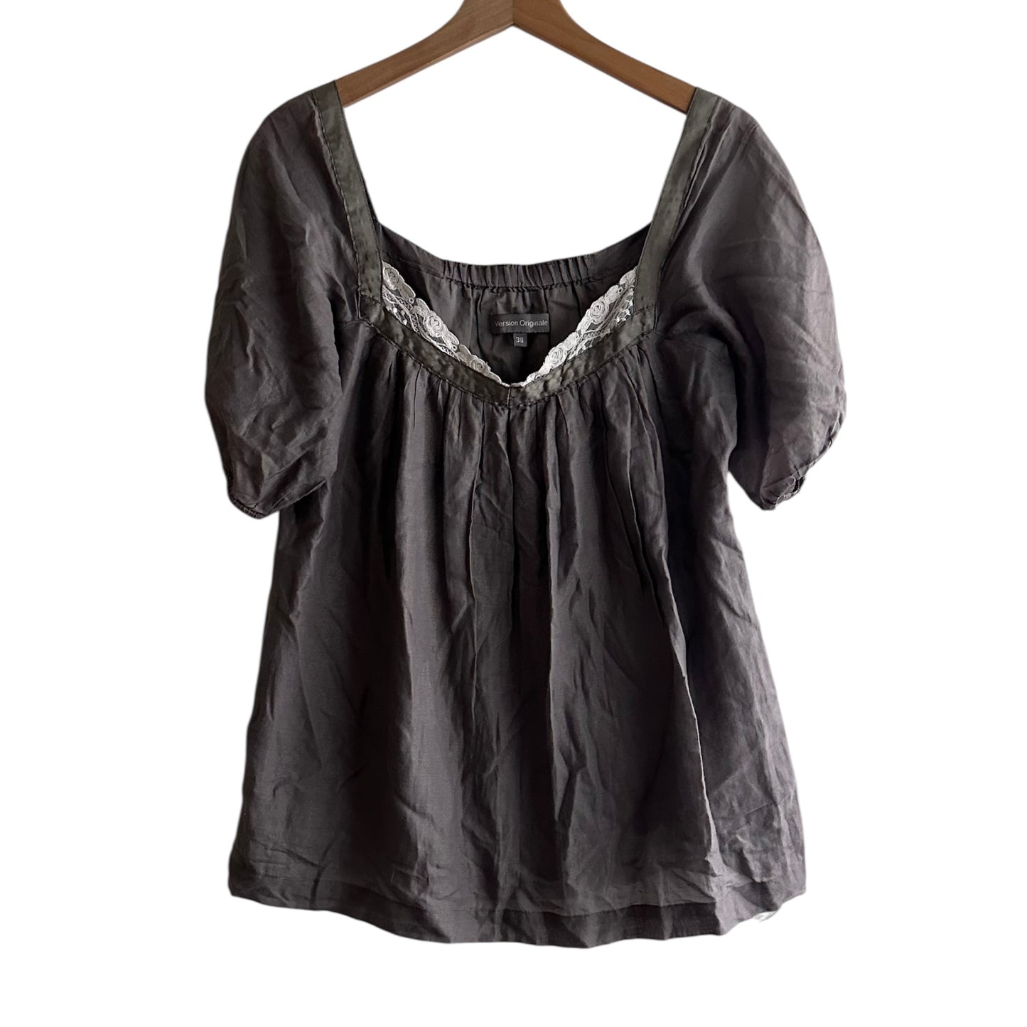 Blusa gris manga corta - Talla M