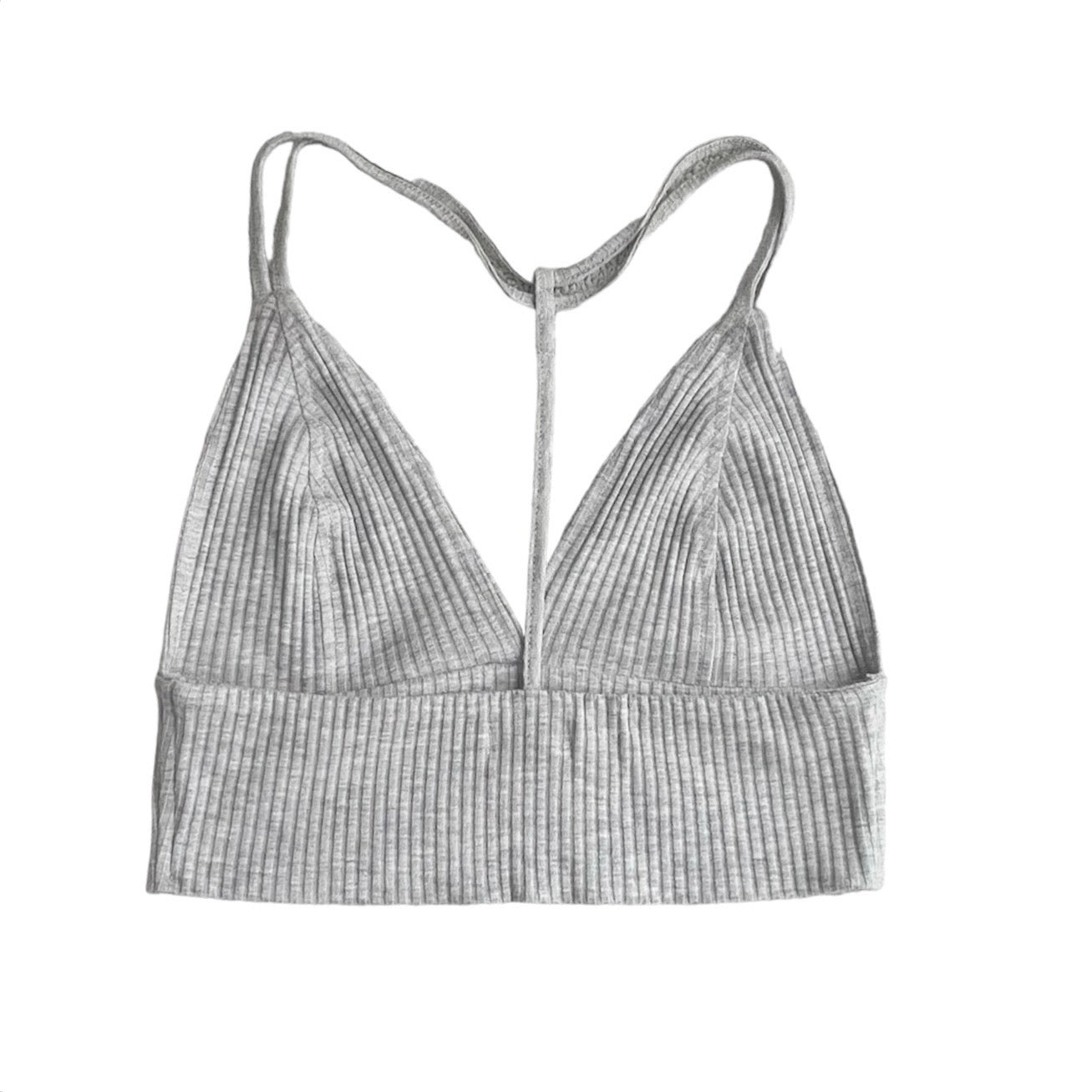 Top acanalado gris  - Talla S