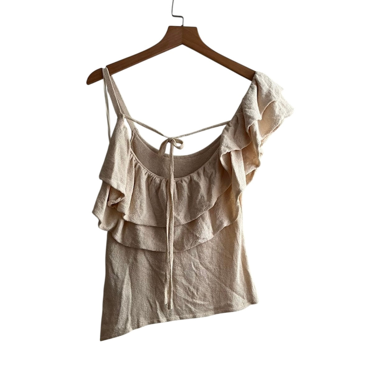 Polo de hilo crema con etiqueta Zara - Talla S