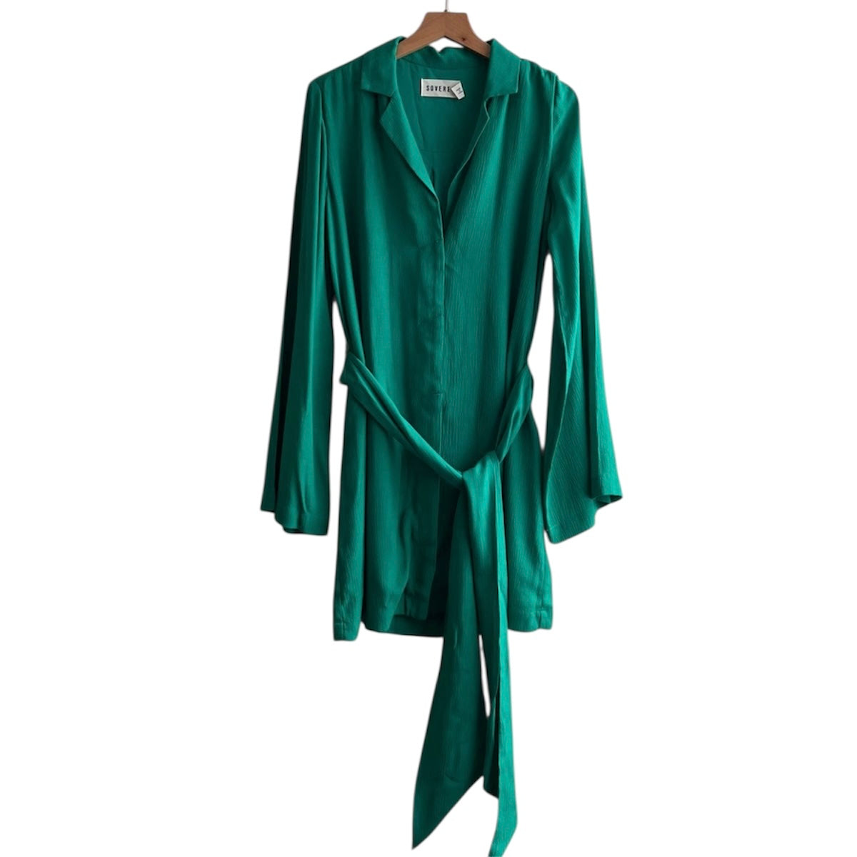 Vestido manga larga verde Sovere - Talla XS